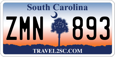 SC license plate ZMN893