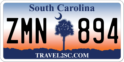SC license plate ZMN894