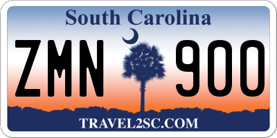 SC license plate ZMN900