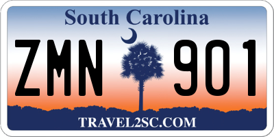 SC license plate ZMN901