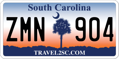 SC license plate ZMN904