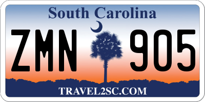 SC license plate ZMN905