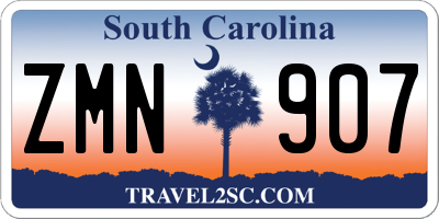 SC license plate ZMN907