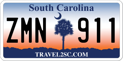 SC license plate ZMN911