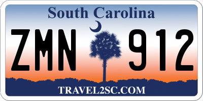 SC license plate ZMN912