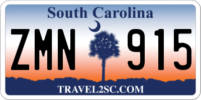 SC license plate ZMN915