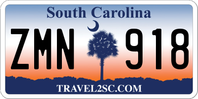 SC license plate ZMN918