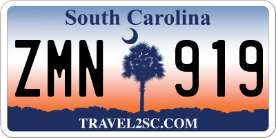 SC license plate ZMN919