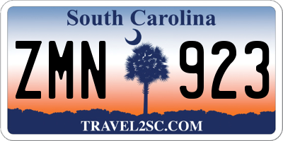 SC license plate ZMN923