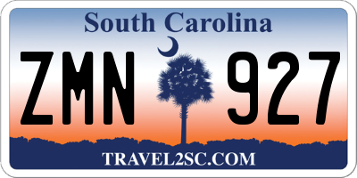 SC license plate ZMN927