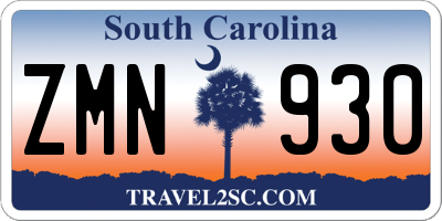 SC license plate ZMN930