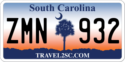 SC license plate ZMN932