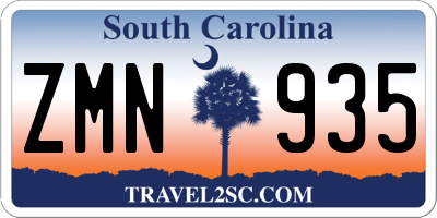 SC license plate ZMN935