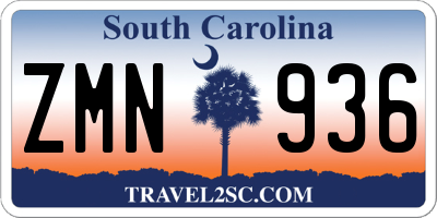 SC license plate ZMN936