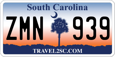 SC license plate ZMN939
