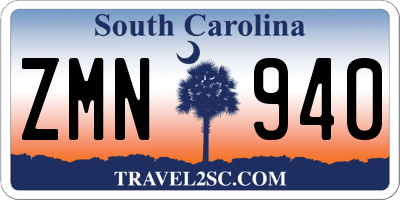 SC license plate ZMN940