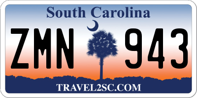 SC license plate ZMN943