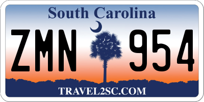SC license plate ZMN954
