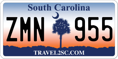 SC license plate ZMN955