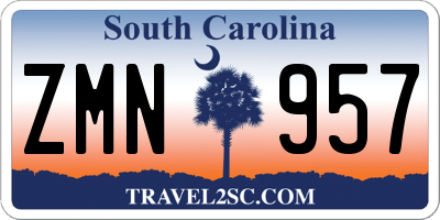 SC license plate ZMN957