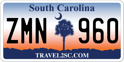 SC license plate ZMN960
