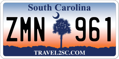 SC license plate ZMN961