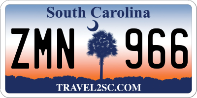SC license plate ZMN966