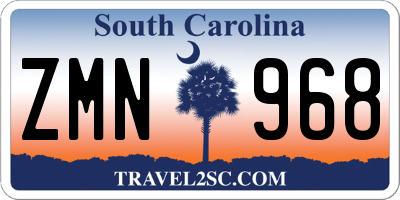 SC license plate ZMN968