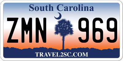 SC license plate ZMN969