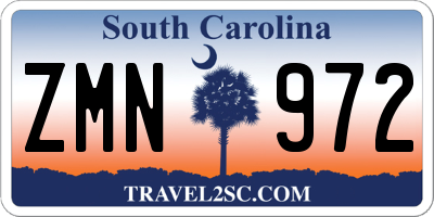 SC license plate ZMN972