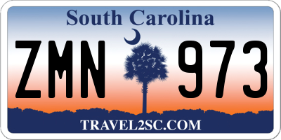 SC license plate ZMN973
