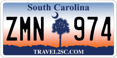 SC license plate ZMN974