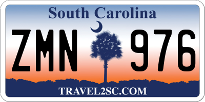 SC license plate ZMN976