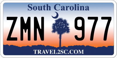 SC license plate ZMN977