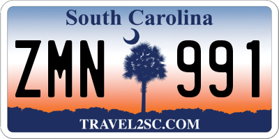 SC license plate ZMN991