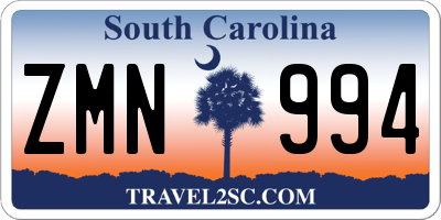 SC license plate ZMN994