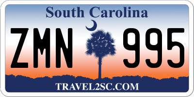 SC license plate ZMN995