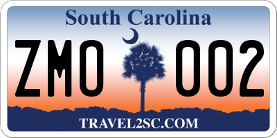 SC license plate ZMO002