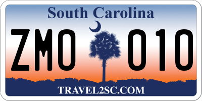 SC license plate ZMO010