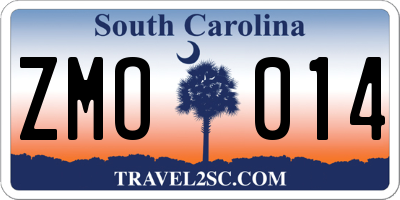 SC license plate ZMO014