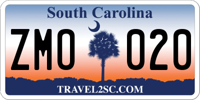 SC license plate ZMO020