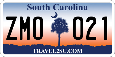 SC license plate ZMO021