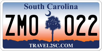 SC license plate ZMO022