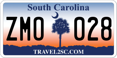 SC license plate ZMO028