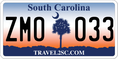 SC license plate ZMO033