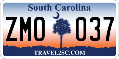 SC license plate ZMO037