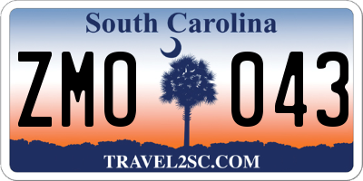SC license plate ZMO043