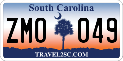 SC license plate ZMO049