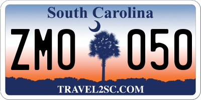 SC license plate ZMO050