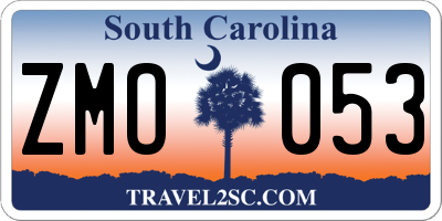 SC license plate ZMO053